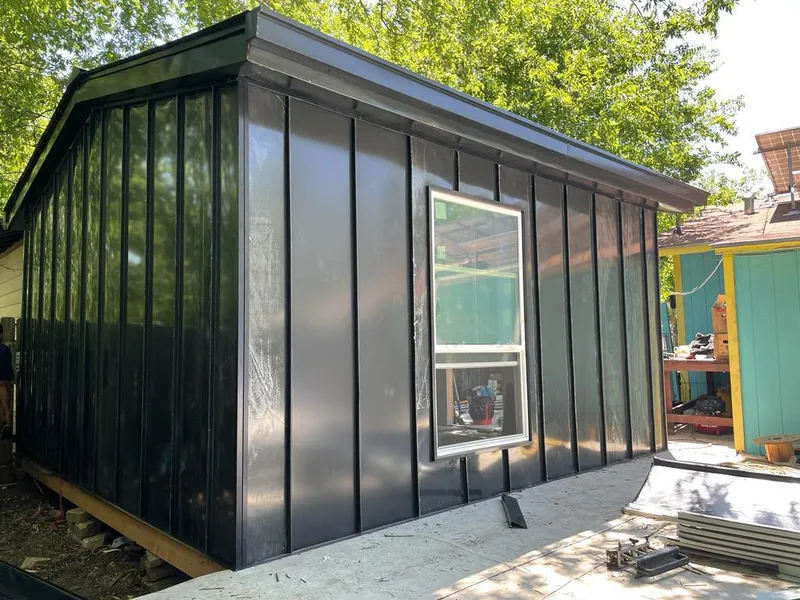 Black standing seam metal wall panels for Metal Roof Installation in San Lorenzo